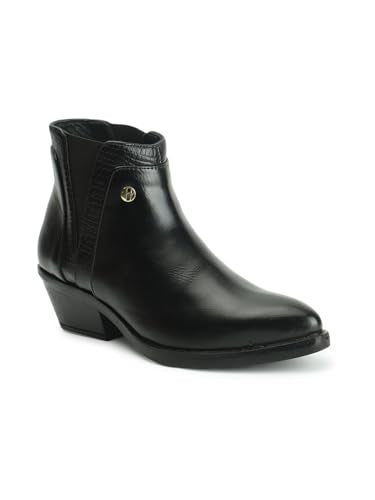 Elle Women's Fashionable Slip-On Boots Colour-Black, Size-UK 8