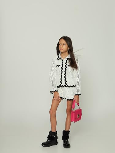 VERO MODA Girl's Self Design Regular Fit White Shirt