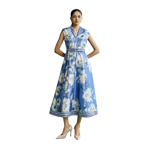 Aarke Ritu Kumar Blue Ananta Festive Long Dress with Belt