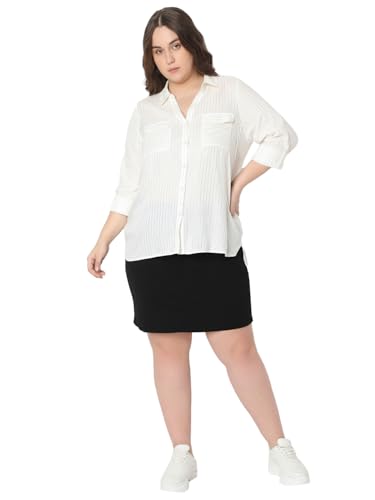 VERO MODA Curve Women Regular Fit White Shirt