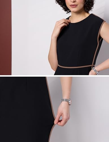 Symbol Premium Women's Sheath Dress (Knee Length | Desk-to-Dinner) (Available in Plus Sizes) (SP-SS26-WDR-008_Black_L)