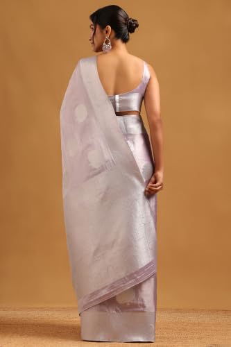 Soch Womens Lavender Tissue Ethnic Motifs Zari Woven Saree