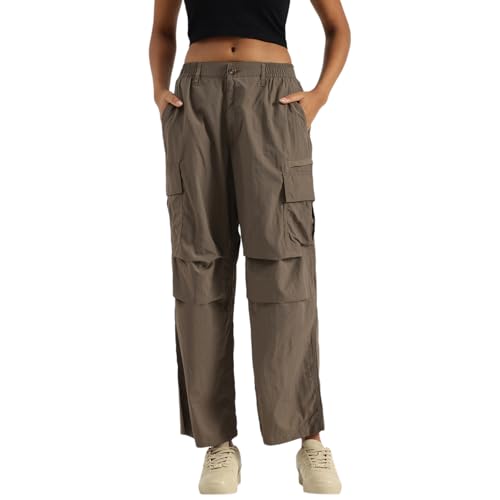 United Colors of Benetton Solid Utility Nylon Pants (Size : 30) - 25A4WVNBT208I902 Grey