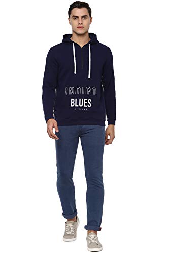 Louis Philippe Men Casual Navy Solid Sweatshirt