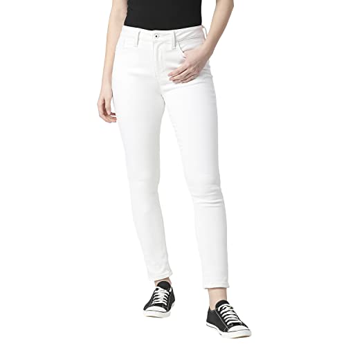 Pepe Jeans Women's High Rise Skinny Fit Jeans White