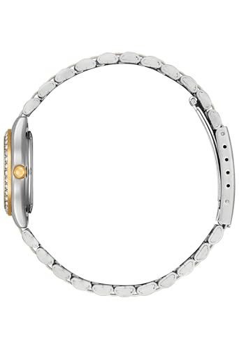Citizen Womens Ladies' Dress Quartz Stainless Steel Blue Dial Analogue Bracelet With Crystals And Day Date, Two-Tone Band
