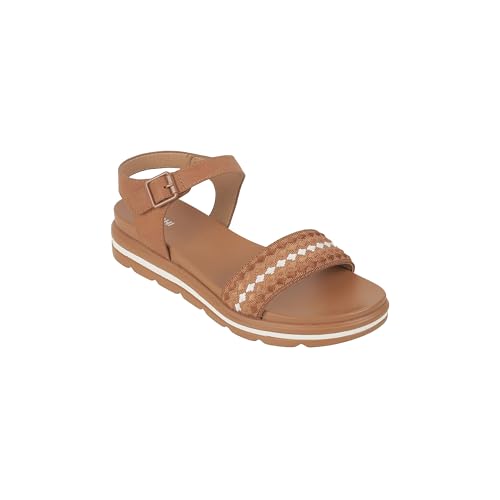 Mochi Women Tan Synthetic Casual - Sandals with Back Strap closure and PU sole, Perfect for Standard use UK/3 EU/36(33-1156)