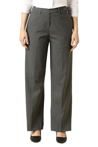 Allen Solly Women's Regular Casual Pants (AHTFWRGB685026_Grey