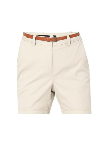 VERO MODA Women Solid Beige Cotton Regular Fit Mini Length Mid Rise Shorts
