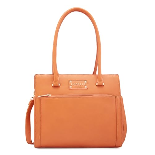 Caprese Dakota Satchel, Terra-Medium | Sleek & Versatile Shoulder Bag for Women with Multiple Compartments | Perfect for Office & Daily Essentials