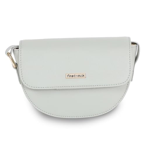 Fastrack Solid Half Moon Sling Bag For Women, Girls and Ladies | with Adjustable Straps & Magnetic Flap Closure, Grey