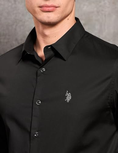 U.S. Polo Assn. Denim Co. Men's Poplin Black & Gold Shirt