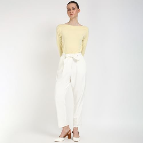 Womens Yellow Solid Sweater