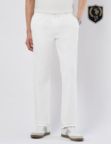 U.S.Polo ASSN. Men's Straight Casual Pants (USTRO046R_White