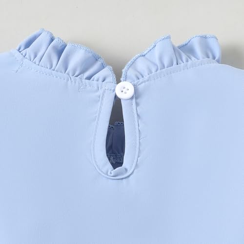 Hopscotch Girls Full Sleeves Blue 2-Pc Bow Applique Blouse & Skirt For Ages (3-4 Years)