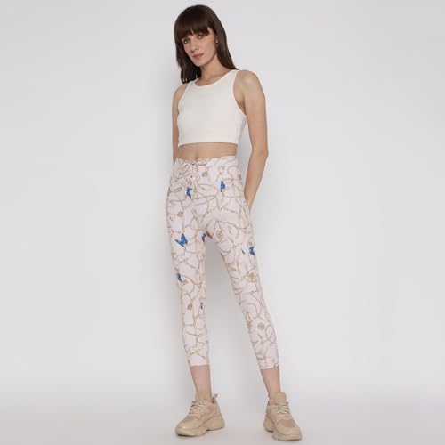 GUESS Women Off White Printed Legging_7628067145101