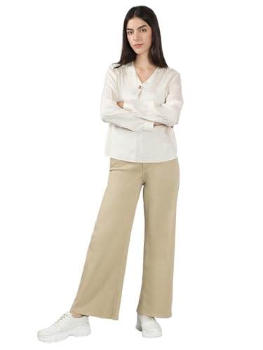 VERO MODA Women's Regular Fit Beige Top