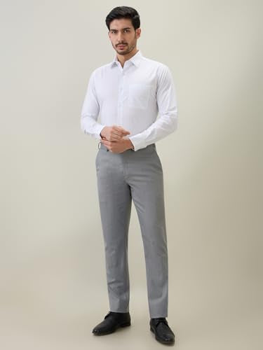 Raymond Men Regular Fit Checks Pattern Pure Cotton Semi Cutaway Collar Full Sleeve Formal Shirt Blue