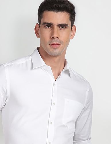 Arrow Men's Regular Fit Shirt (ARAGSH0200_White