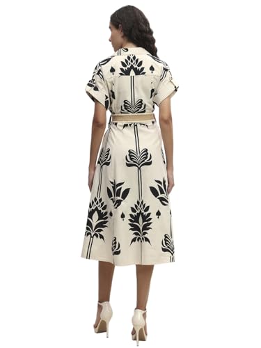VERO MODA Womens Midi Dress Ecru