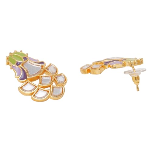 VOYLLA Festive Hues Enamelled Mirror Details Gold Plated Choker Jewellery Set For Women, Jewellery Set For Women, Womens Gift, Gift For Her