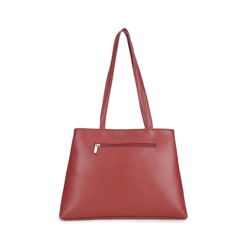 Fastrack GridGlam Cherry Shoulder Bag | Faux-Leather Women’s Handbag | Quilted Shoulder Bag with Dual Zipper Compartments