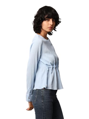 ONLY Women's Peplum T-Shirt (9007476-Crystal Blue_Crystal