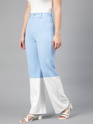 KOTTY Women's Straight Leg High-Rise Stylish Designer Trousers(Multicolor,28)