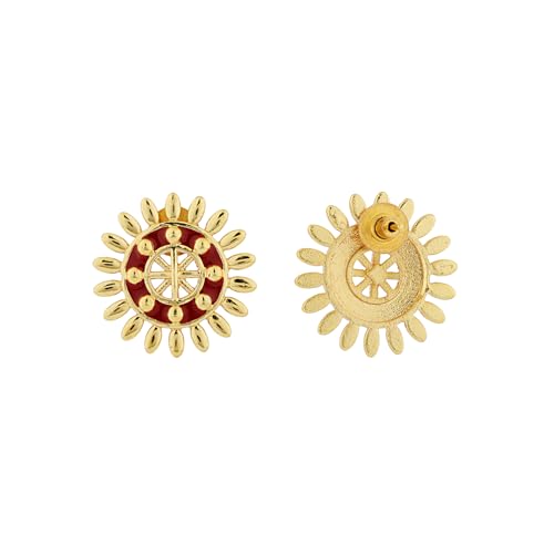 VOYLLA Gota Patti Surya Moti Haar Necklace Set For Women, Gold Jewellery Set, Gift For Women & Girls, Enamelled Jewellery, Festive, Puja, Wedding, Gifting