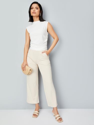 Max Women's Regular Casual Pants (SFB3604_Ecru