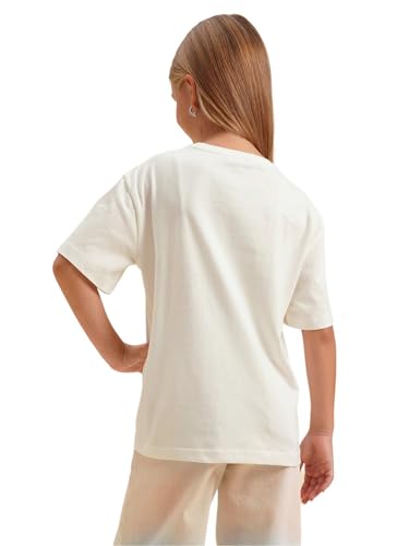 VERO MODA Girl's Regular Fit White T-Shirt