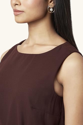 Women's Annabelle Brown Dress Regular Fit,Brown,L