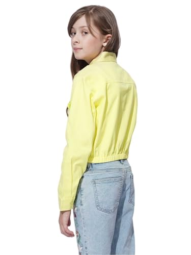 VERO MODA Girl Applique Cotton Relaxed Fit Yellow Shirt
