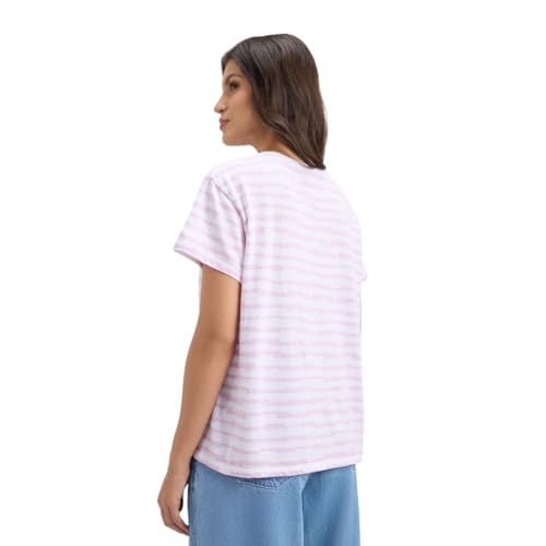 Pepe Jeans Women's Loose Fit T-Shirt (PL506145_Aubergine Purple