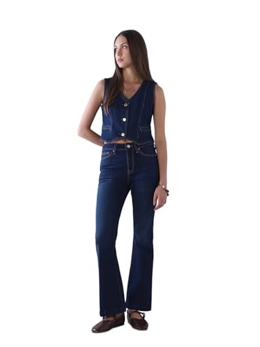 ONLY Women's Solid Bootcut Blue Jeans