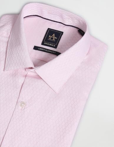 Arrow Men's Plain/Solid Regular Fit Shirt (ARAFSH0494_Pink