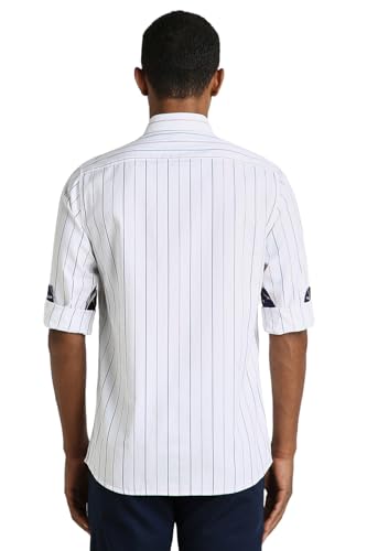 Peter England Men's Slim Fit Shirt (PCSFTSLPG42561_White