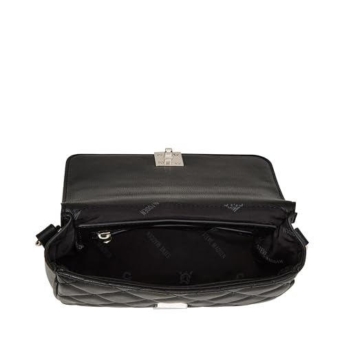 Steve Madden Women's Steve Madden Carla Mixed Quilt Flap Crossbody, Black, One Size