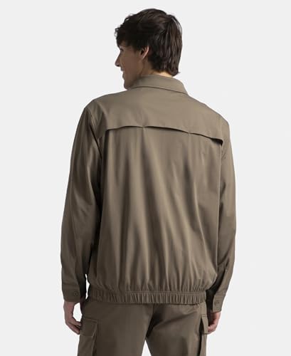 Jockey Groove MZ17 Men's Microfiber Fabric 4 Pocket Full Zip Closure Shacket_Green_S
