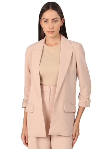VERO MODA Womens Solid Single Breasted Blazer Cameo Rose