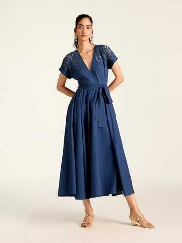 Label RITU KUMAR Blue Raquel Long Dress