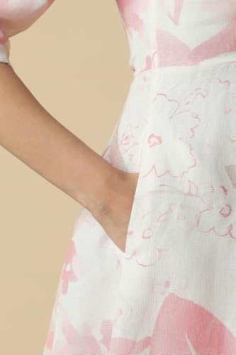 Women White Print Casual Dress