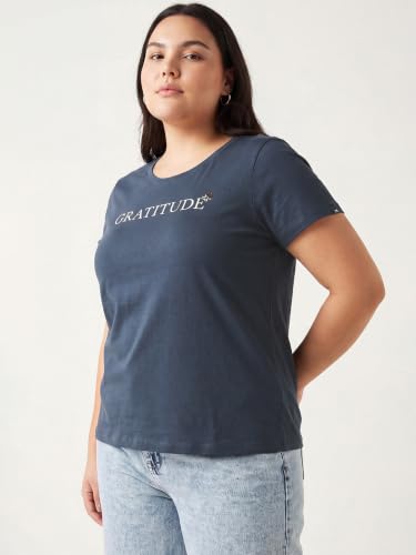 Max Women Embroidered T-Shirt(Teal_6XL)