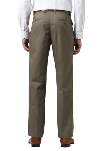 Van Heusen Men Olive Solid Trousers