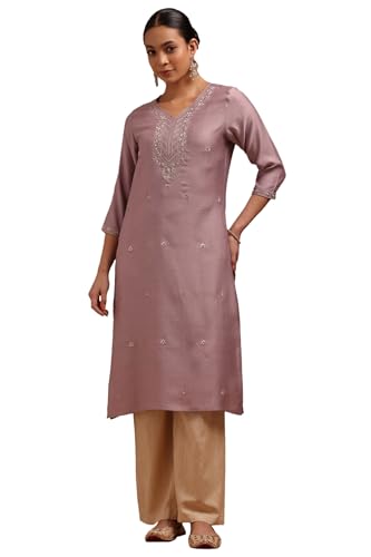 Soch Womens Purple Gadwal Embroidered Kurta with Thread Work