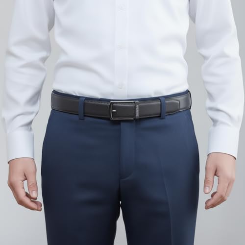 AFEREVZ Timeless Genuine Leather Belt For Men | Auto Lock System | Latest Buckle Design | Adjustable Waistband up to 46 Inches | Perfect for Formal and Casual Wear