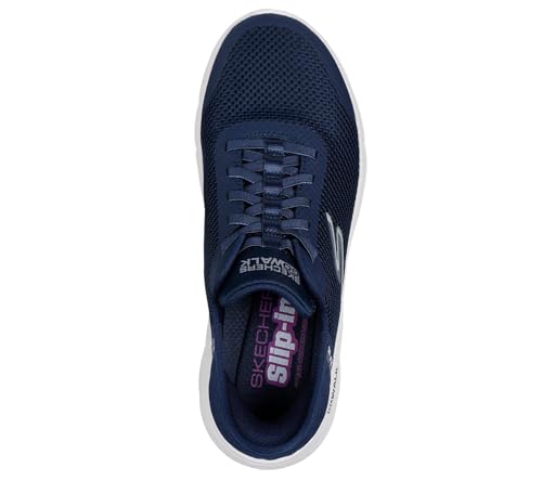 Skechers Women's Go Walk Flex Hands Free Slip-ins - Grand Entry, Navy/White, 6 Wide