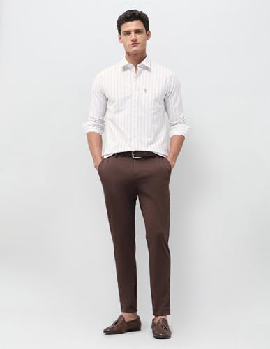 U.S.Polo Association Men's Vertical Striped Oxford Shirt (USSHT3399_Khaki_44)