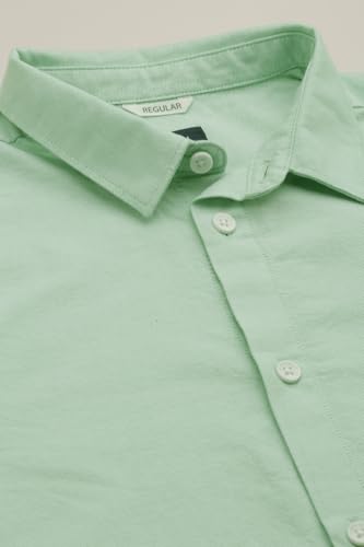 Boys Green Solid Casual Shirt