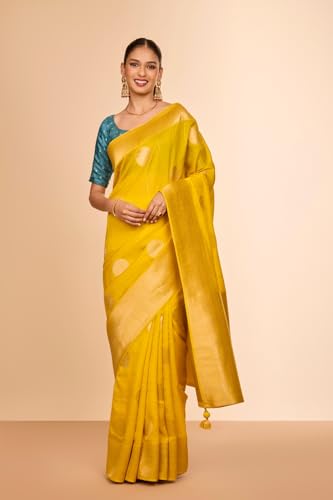 Taneira Women Red Viscose Organza Contemporary Embroidery Saree with Unstitched Blouse (SACP07AD5014 - Red)